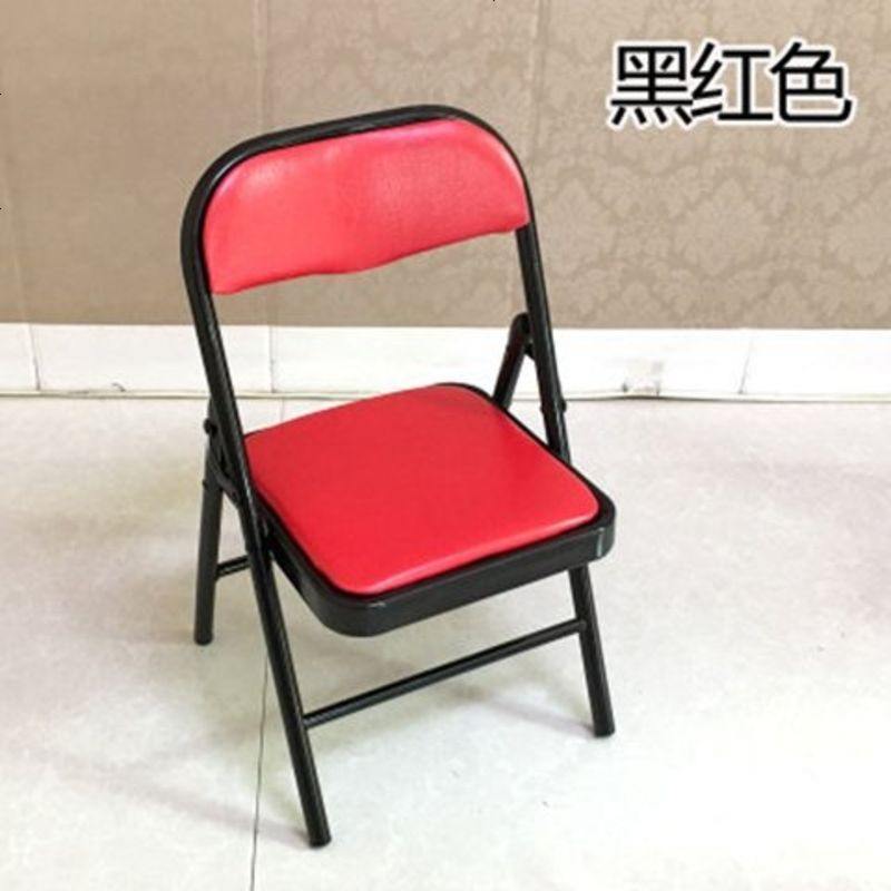 折叠椅家用靠背椅宿舍电脑椅现代简约餐椅培训会议办公椅儿童椅子 儿童款黑红色