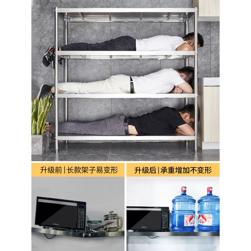 厨房置物架落地式多层多功能不锈钢货架5橱柜收纳储物架锅架子菜4收纳层架 三维工匠高清大图