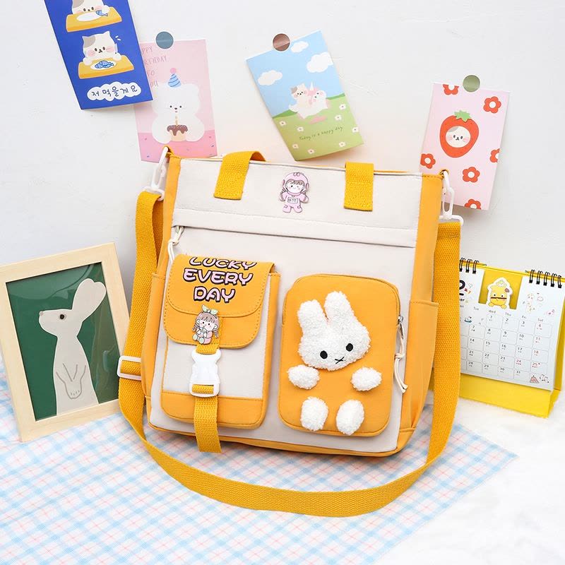 静蝉幽格小学生补习袋中学生手提拎包男女儿童补课包单肩书包兴趣班斜挎包图片