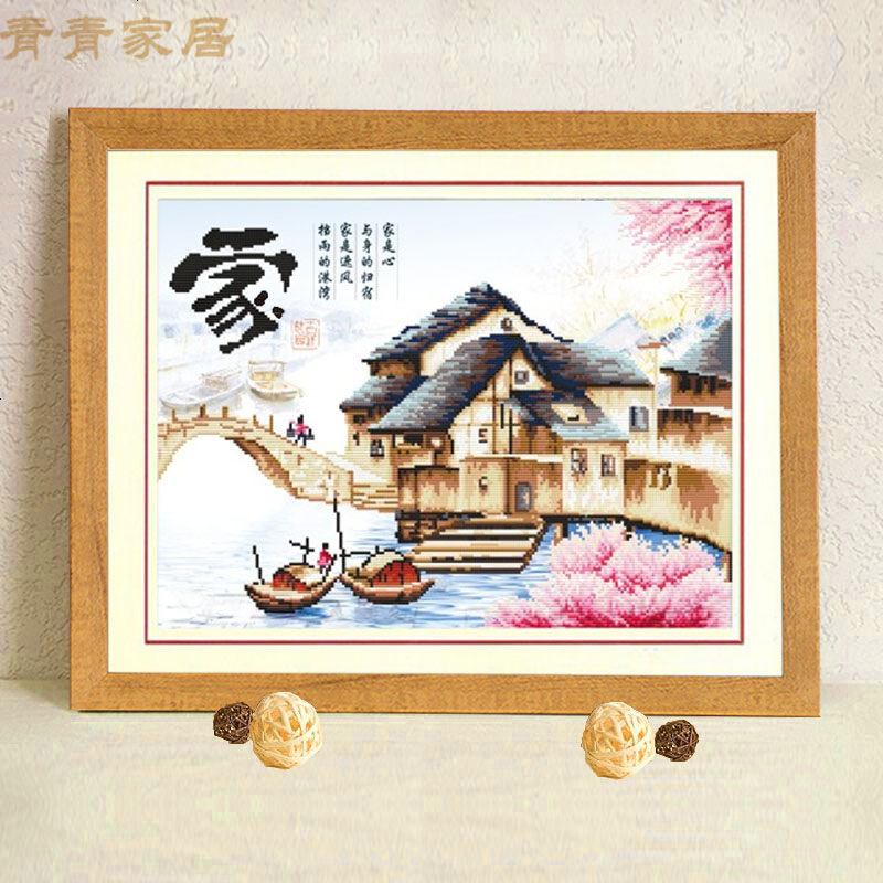钻石画满钻家十字绣5d新款2017卧室客厅粘钻砖石秀小幅风景山水画