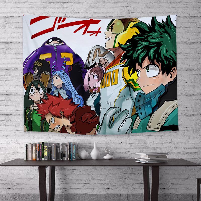 美帮汇二次元动漫我的英雄学院背景布居家宿舍房间装饰布置定制挂布挂旗图片