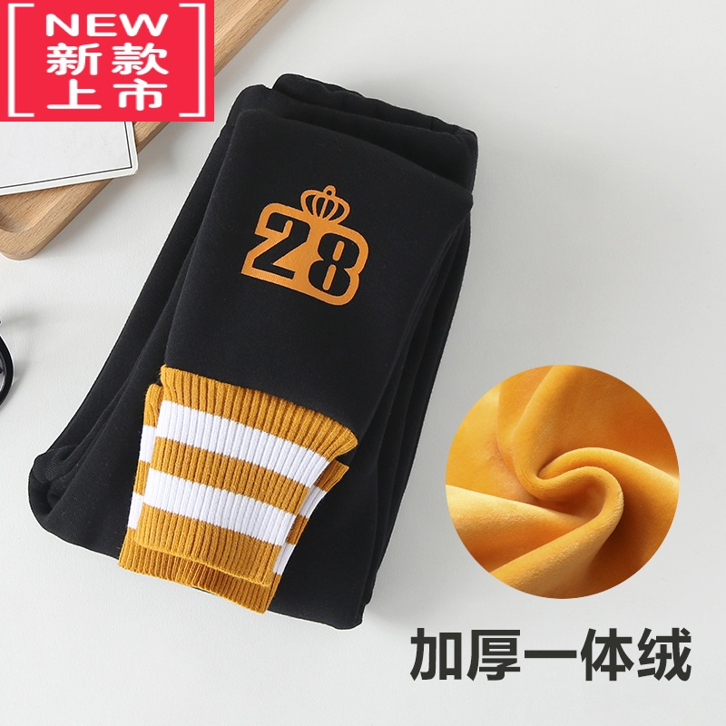 可莉允女童特厚一体绒打底裤冬装儿童加绒加厚裤子秋冬洋气外穿保暖棉裤保暖裤