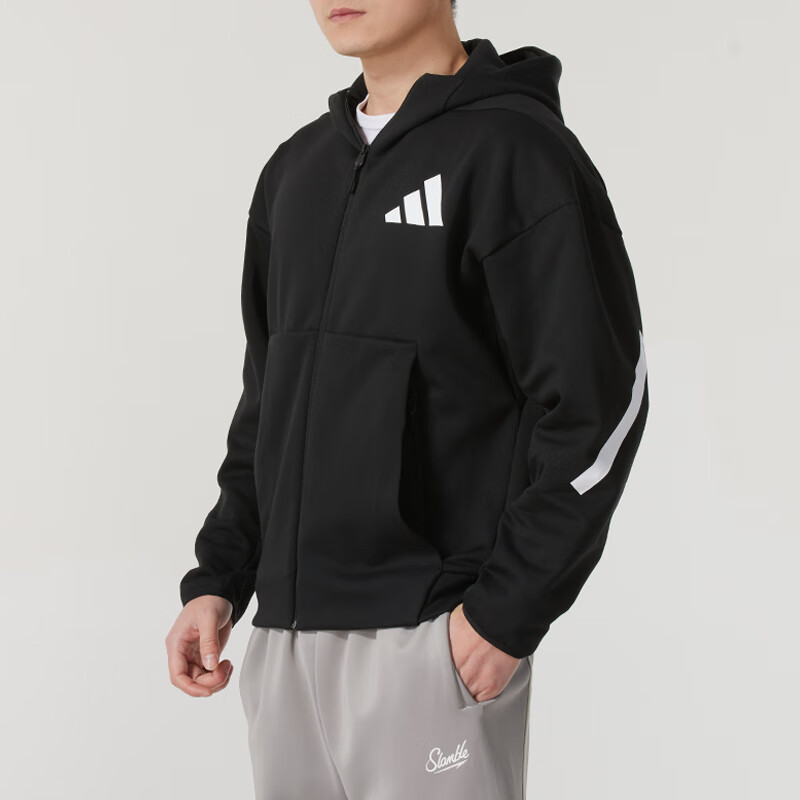 阿迪达斯 (adidas)男装新款运动服跑步健身训练外套时尚潮流休闲夹克上衣JD5984 ZP高清大图