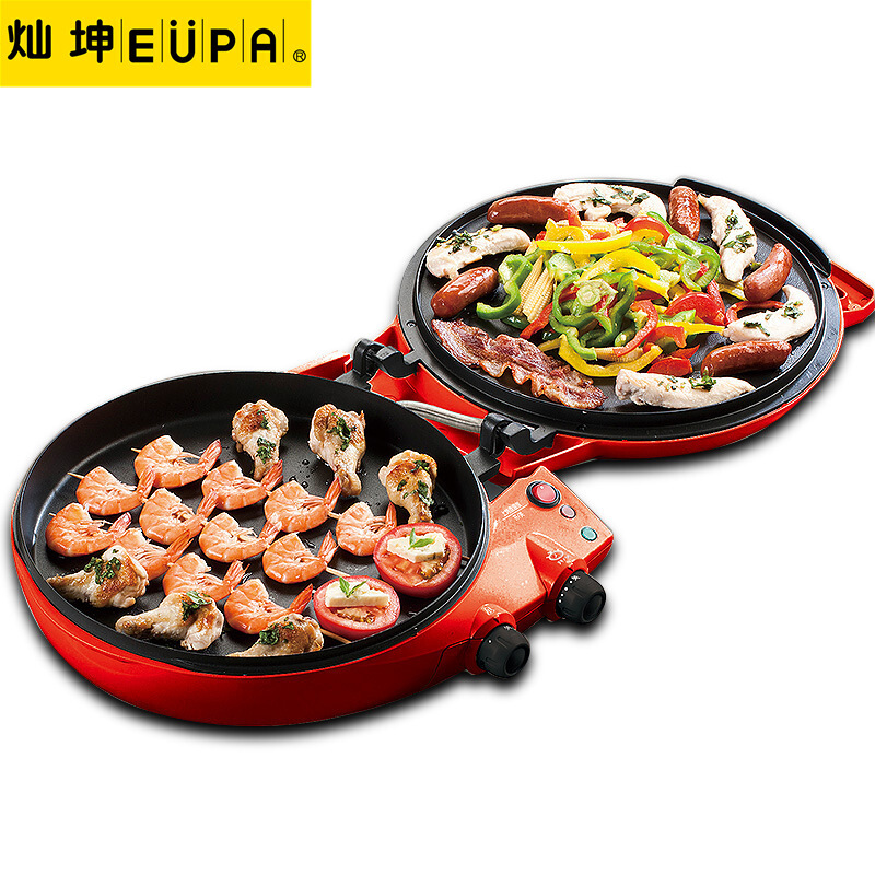 电烤炉 电饼铛家用 双面加热 无烟电烤盘 煎饼烙饼锅加深