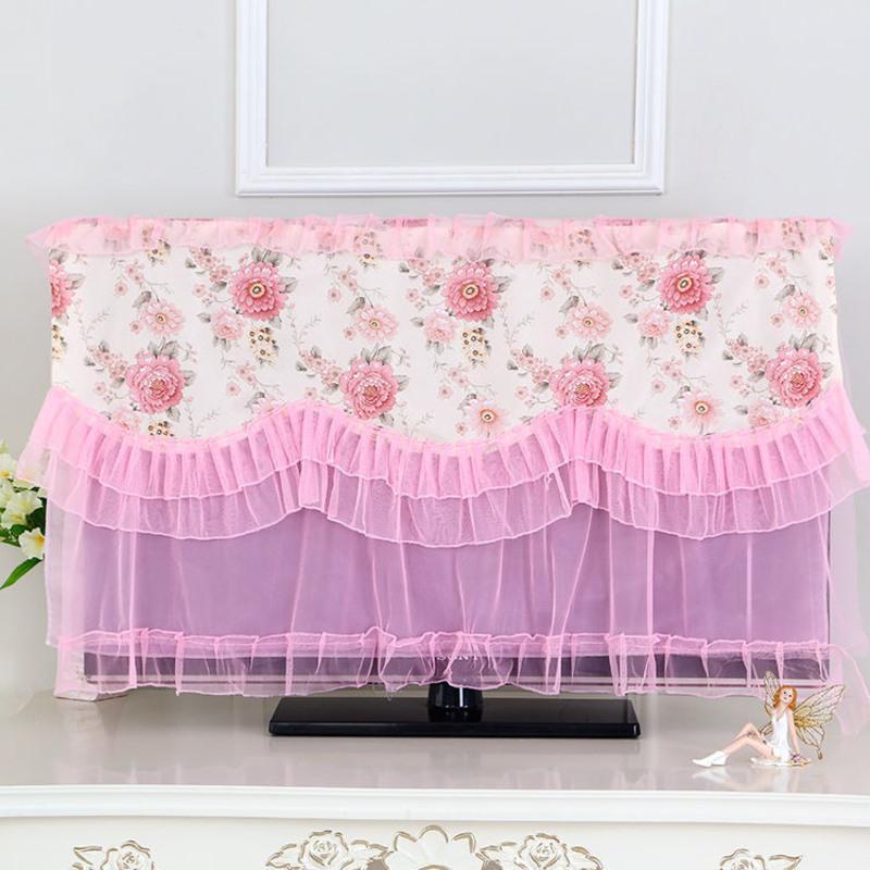 电视机罩套新款液晶壁挂电视开机不取防尘套55寸65寸蕾丝布艺 (新款)