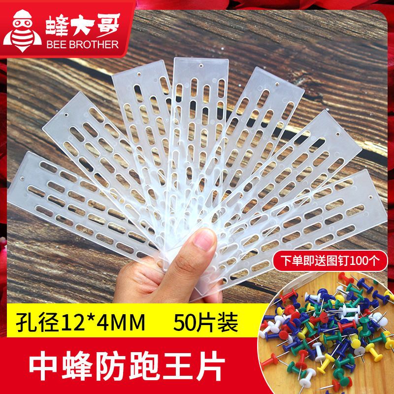 三代防跑王片10个装[送螺丝] 防跑片蜜蜂中蜂蜂王隔王片防盗养蜂蜂箱巢门防峰王跑防逃片