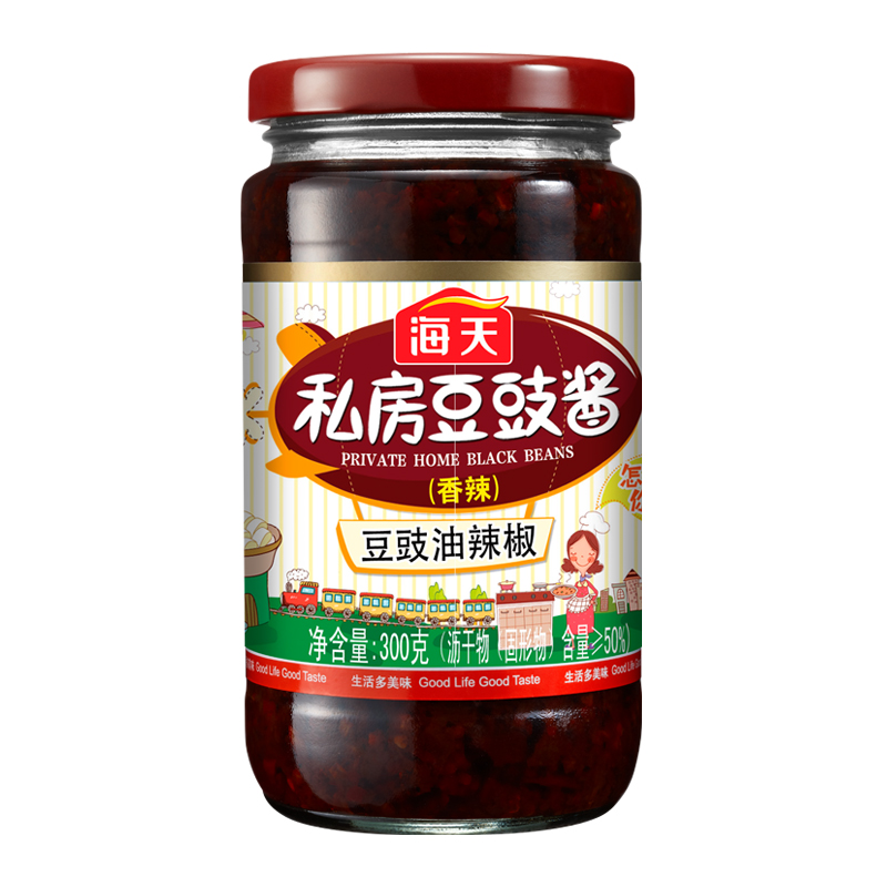 海天私房豆豉酱300g 香辣调味 下饭菜 豆豉油辣椒酱 海天出品