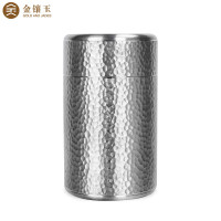 金镶玉 锤纹纯锡茶叶罐 存茶罐 密封储茶罐 金属锡罐礼盒包装 容量70g