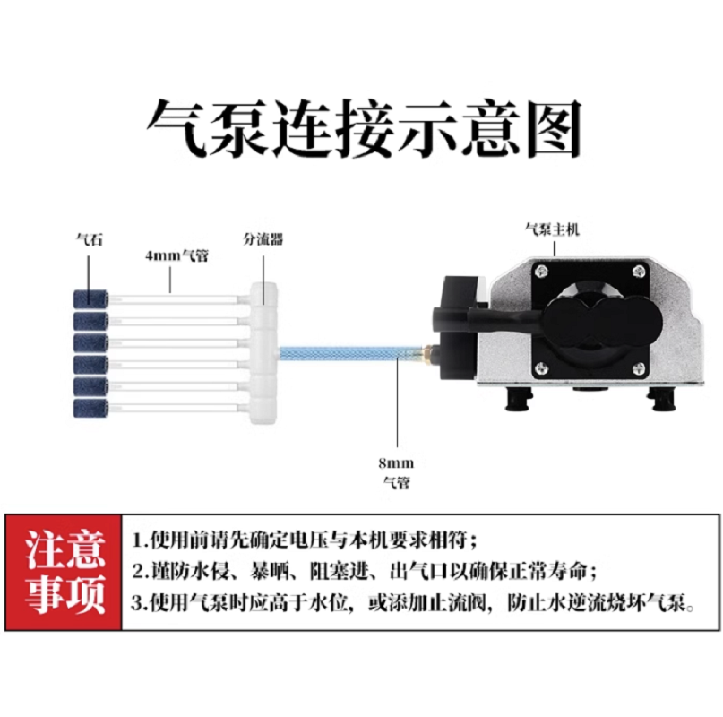 氧气泵增氧机充氧养鱼鱼缸大功率小型打冲氧器加家用养高清大图