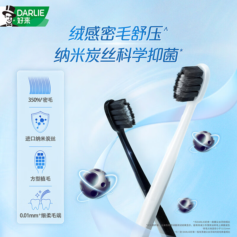 DARLIE好来(原黑人)白鹿推荐密护龈·炭超软毛牙刷进口炭丝抗菌洁护龈6支高清大图