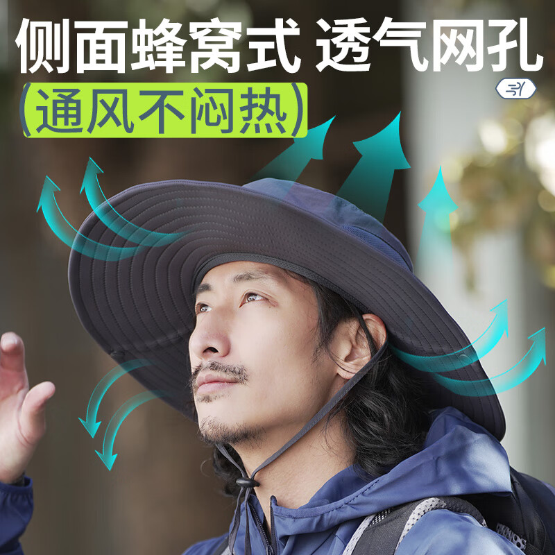 神火GYFM13夏季防晒帽男女士遮阳渔夫帽登山帽子户外骑行钓鱼防紫外线太阳帽高清大图