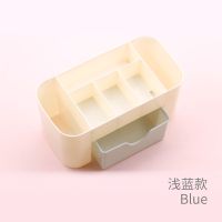 美甲工具箱饰品收纳盒桌面整理多层笔筒工具盒收纳套装笔刷收纳盒 新款收纳盒(浅蓝色)