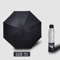 雨伞全自动折叠黑胶防晒韩版晴雨两用太阳伞男女学生小清新遮阳伞 八骨手动伞-UV银胶黑色