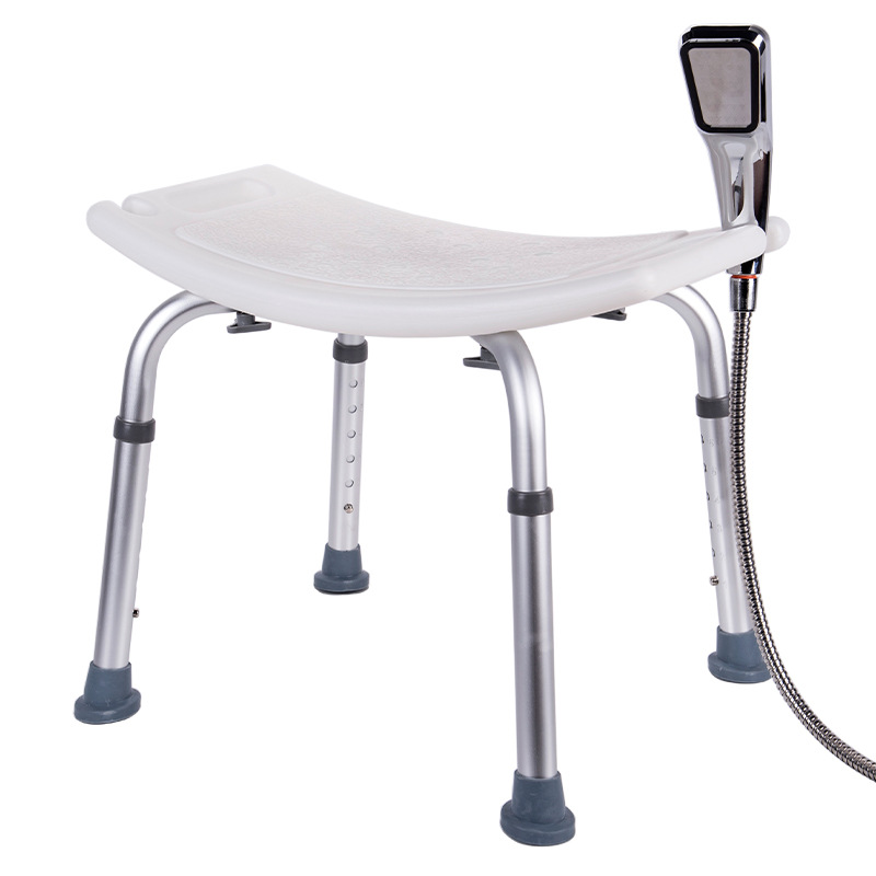 鼎联 DL-9011L 防滑坐凳铝合金洗澡椅 可放置花洒高清大图