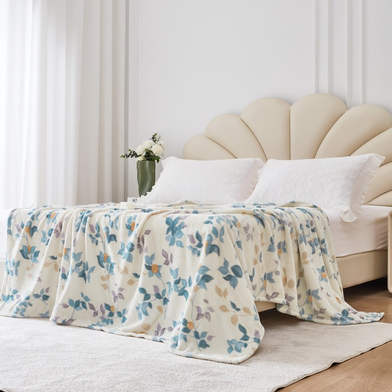 梦洁家纺 亲肤牛奶绒毯:杏花春雨 180*200cm高清大图