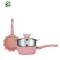 宝宝辅食锅 不粘婴儿煮粥煎蛋锅多功能儿童煎煮一体小奶锅 FENGHOU 16cm粉色单煎锅(无赠品)