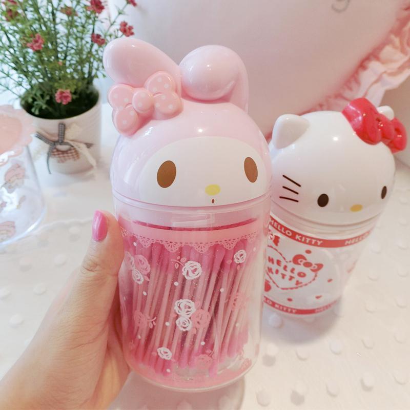 美帮汇萌萌哒melody美乐蒂造型塑料收纳桶棉签桶少女心桌面小桶子 melody棉签桶