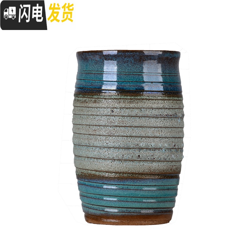 三维工匠宜兴紫砂花盆老桩多肉盆景法师盆栽透气粗陶陶瓷大号盆 菠萝捏口黑挂白 大花盆容器