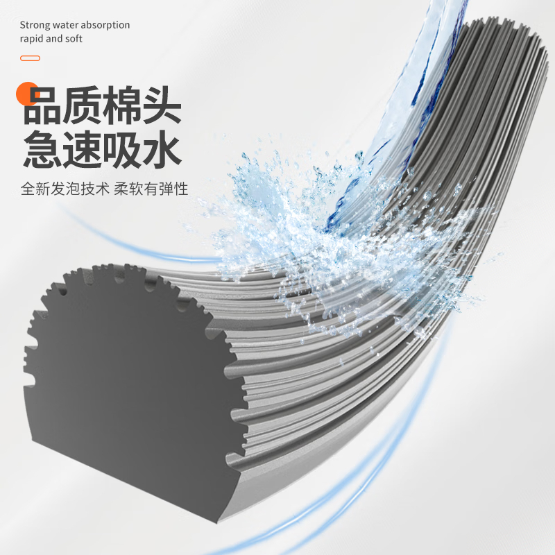 佳帮手 33T1二次挤水胶棉拖把灰橙2只头330*60*1240高清大图