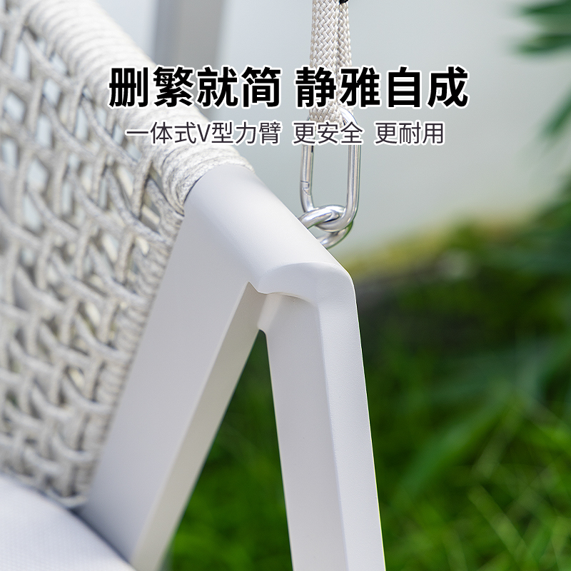 设计师秋千户外庭院花园摇椅小院露台别墅荡秋千民宿双人吊床高清大图