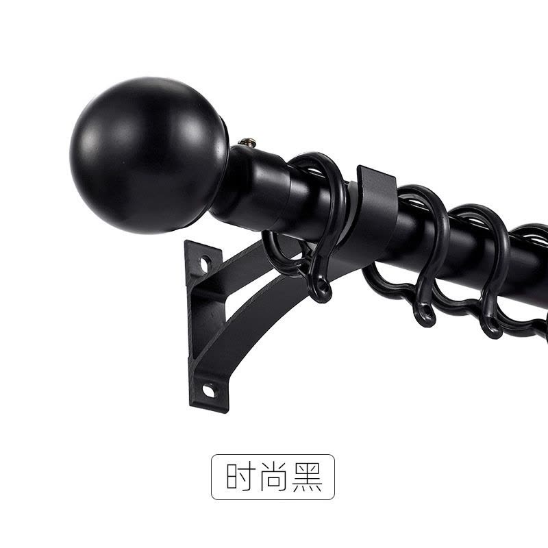 添福运 罗马杆窗帘杆加厚铝合金窗帘杆黑色白色罗马杆单杆双杆窗帘轨道单杆窗帘杆子支架侧装顶装窗帘支撑杆图片