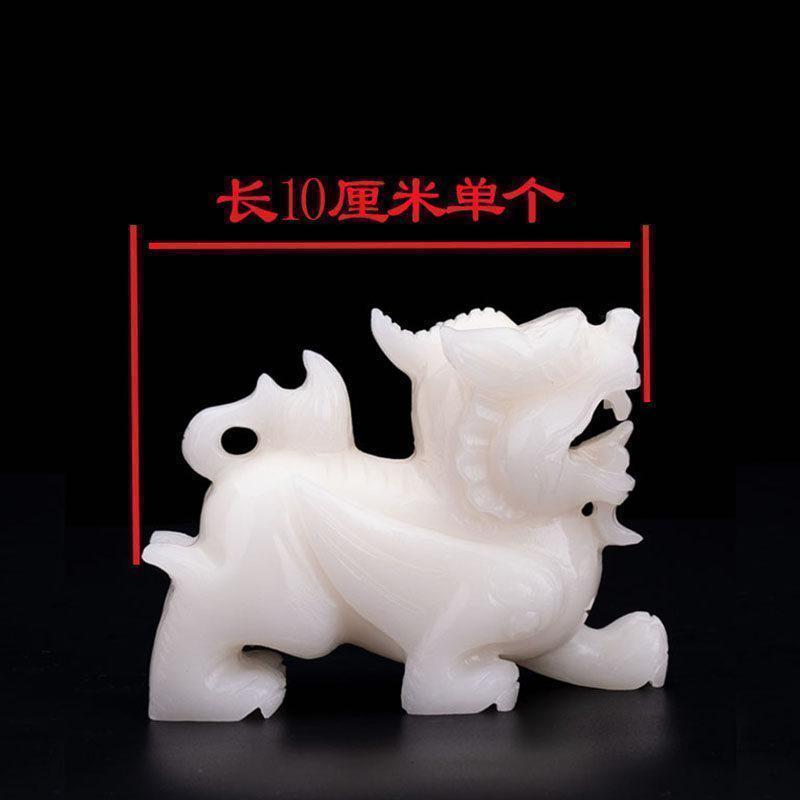 美帮汇玉石貔貅摆件白玉工艺品 玄关客厅装饰品摆设乔迁开业送礼