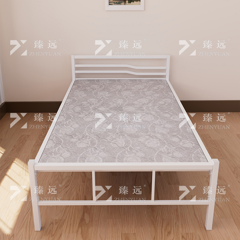 臻远 ZY4052504 钢木床简易折叠床单人床两折 0.8米白色