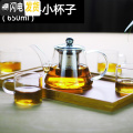 三维工匠大容量透明玻璃茶壶泡茶耐高温不锈钢过滤玻璃功夫茶具套装 650ml（KC360）+4只KC391茶杯