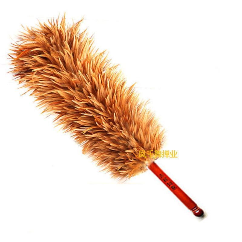 静电真鸡毛掸子除尘家用扫灰不掉毛车用清洁擦灰神器鸡毛扫帚擦车60