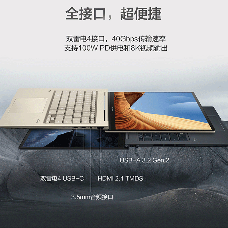 华硕灵耀14 旗舰版 14.5寸13代英特尔Evo 2.8K 120Hz OLED高颜值笔记本电脑(标压i9-13900H 16G 512G)金高清大图
