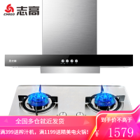 志高(CHIGO)油烟机欧式智能体感烟机抽油烟机灶具套装吸油烟机家用顶吸式吸烟机燃气灶煤气灶烟灶套装 欧式+一级能效不锈