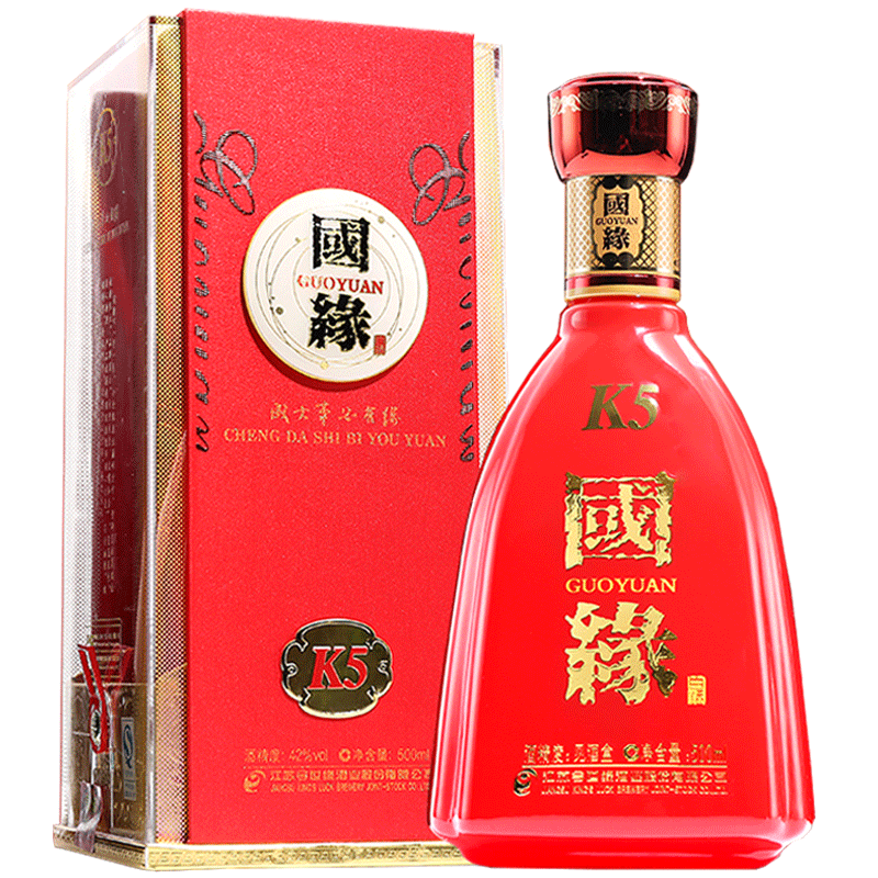 今世缘国缘42度K5醇厚型高端白酒500ml*4瓶/箱【价格图片品牌报价
