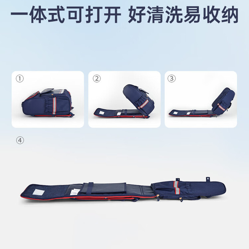 卡拉羊 CX2635 5维防下坠小学生3-6年级减负大嘴书包 300*370*200mm 22L(单位:个)藏青色高清大图