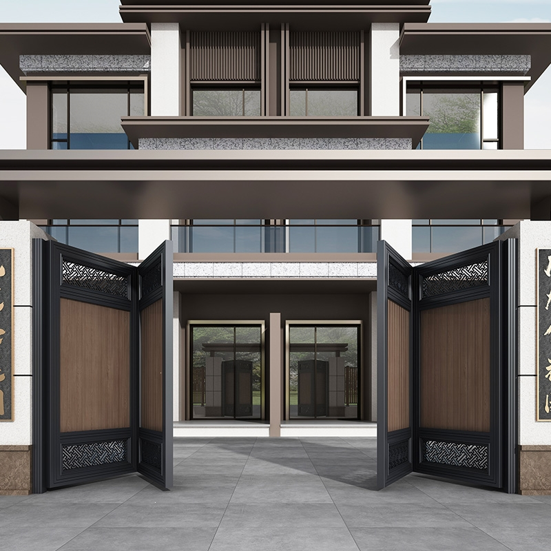古达定制别墅庭院大门不锈钢铝合金新中式户外单双开进户门定做自建房