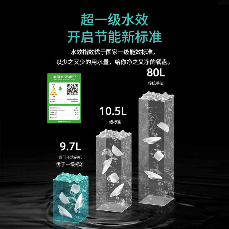 西门子 SJ23HB99MC 16套 除菌 独嵌两用全能舱 一级水效 精准涡流洗 动态环流烘干蒸饭柜高清大图