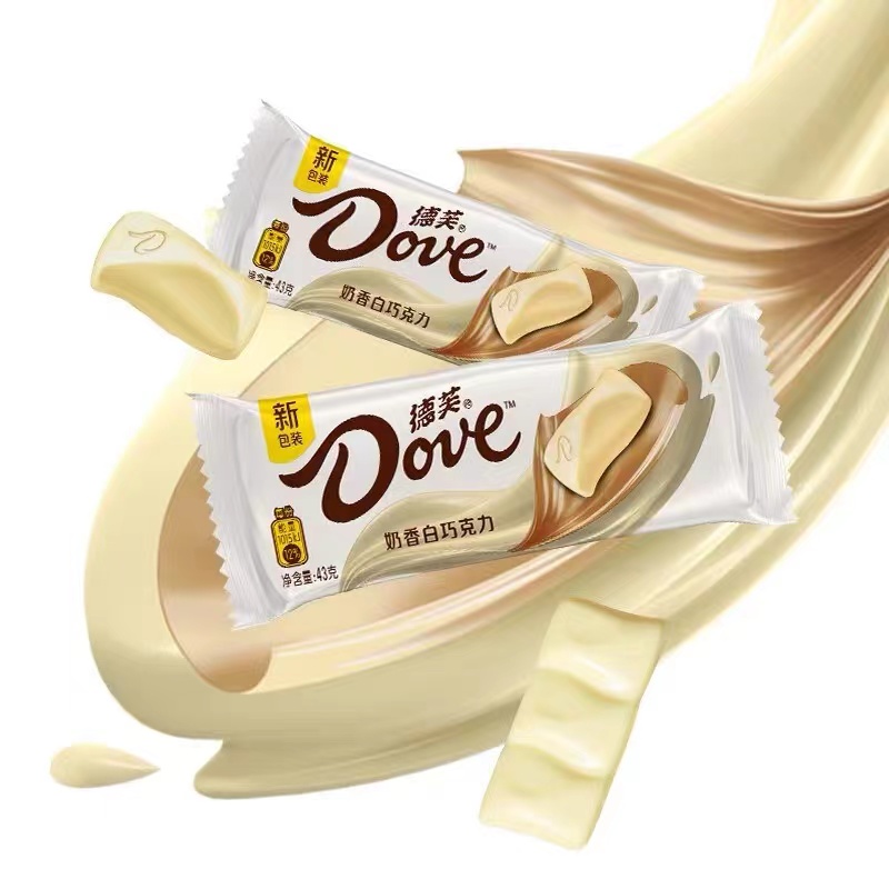 德芙(DOVE)奶香白巧克力516g盒装(12条*43g)高清大图
