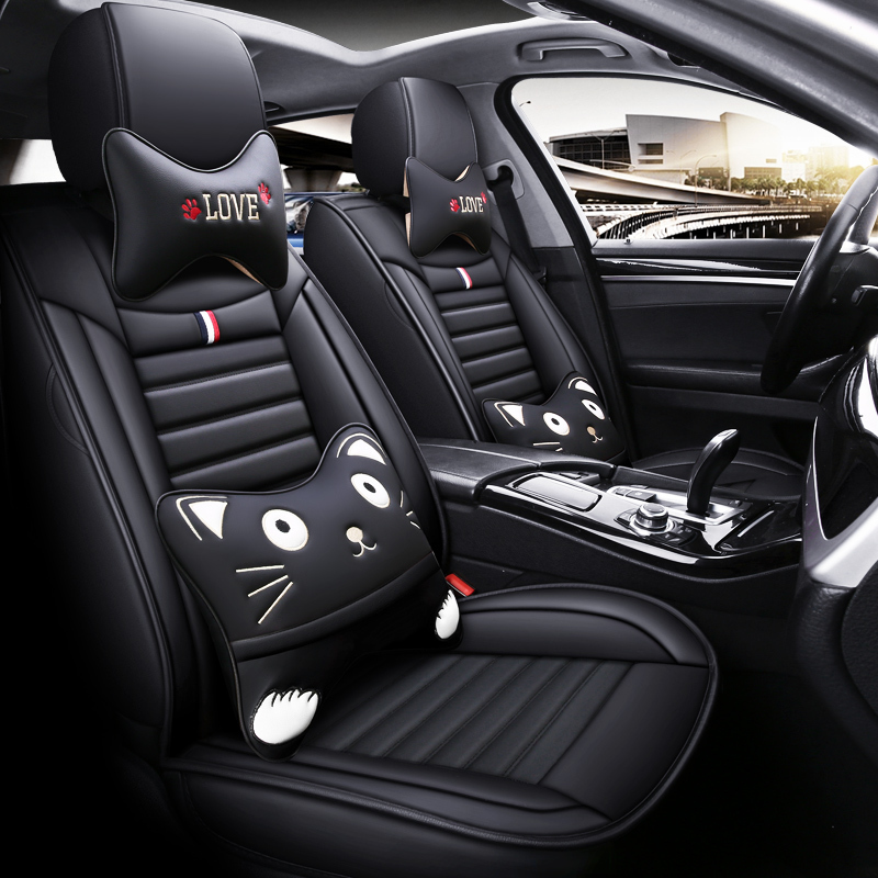 网红卡通汽车坐垫全包小车座套内饰座椅女小车冬季皮座垫四季通用