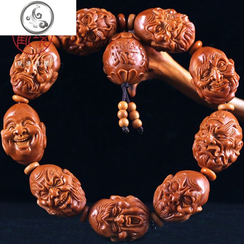 十八罗汉橄榄核手串男士文玩橄榄胡精品双面18罗汉名家橄榄核 JiMi手链图片