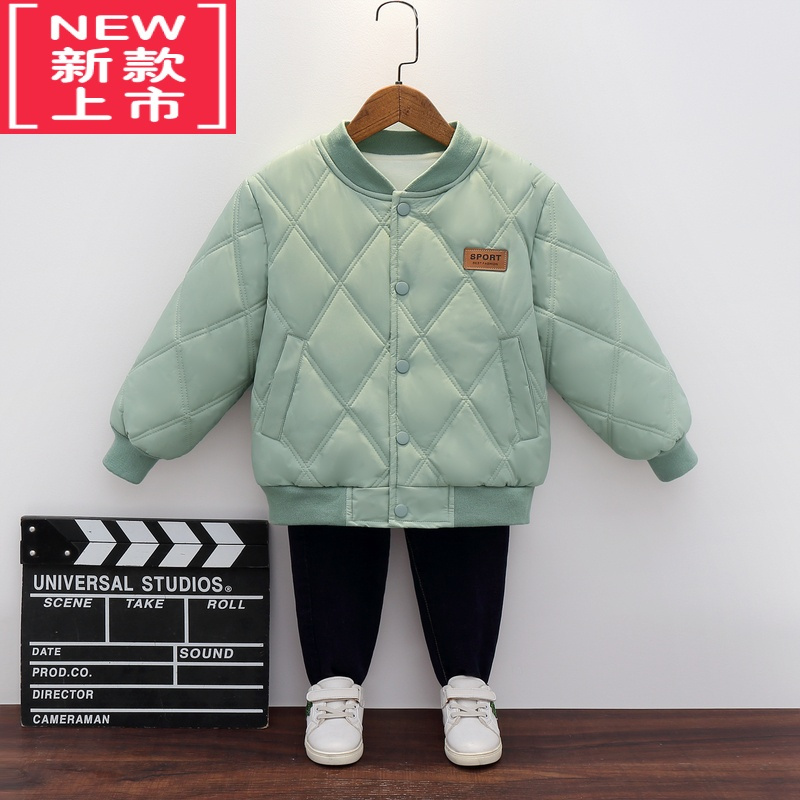 可莉允女童棉衣内胆加绒冬季新款洋气保暖外套儿童棒球服中小童冬装棉服