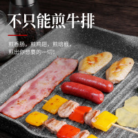 Jeetee吉特不粘少烟麦饭石牛排煎锅早餐锅煎蛋锅多功能家用不粘平底锅具28cm电磁炉燃气灶通用MFFP001-28方盘