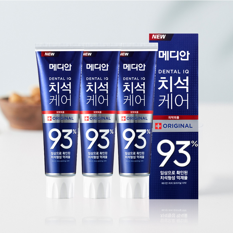 MEDIAN麦迪安 93%去除牙垢 预防牙石牙膏 青柠薄荷味 120g 3支装 蓝色