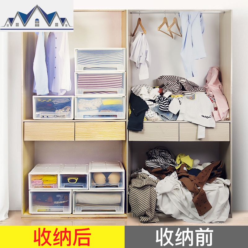 大号塑料收纳箱抽屉式透明衣柜婴儿童储物箱玩具收纳盒衣服整理 三维工匠高清大图