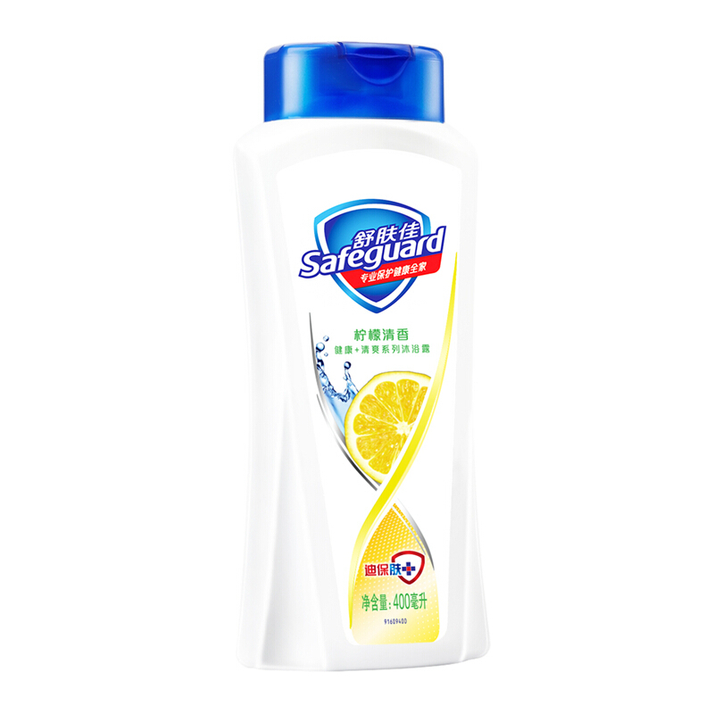 舒肤佳(Safeguard)柠檬清新pH中性温和果香清爽沐浴露 400ml