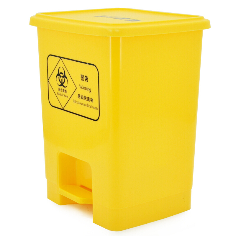 英飞力(LAUTEE)LJT2219 脚踏黄 医用垃圾桶 15L 医用废物桶