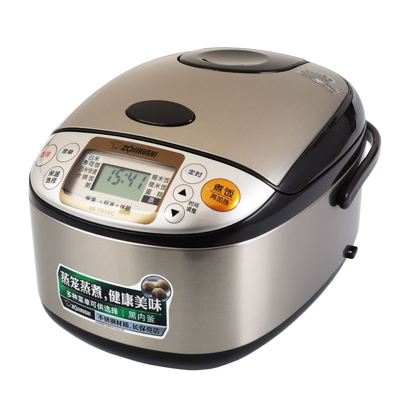 象印(ZO JIRUSHI)电饭煲NS-TSH10C 微电脑定时多功能电饭锅3L三维立体加热合金内胆家用带蒸笼4-6人份