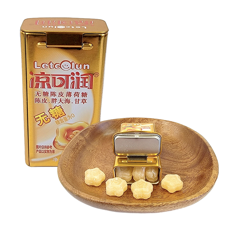 百诺凉可润无糖强力薄荷糖陈皮薄荷糖金银花菊花胖大海盒装30g高清大图