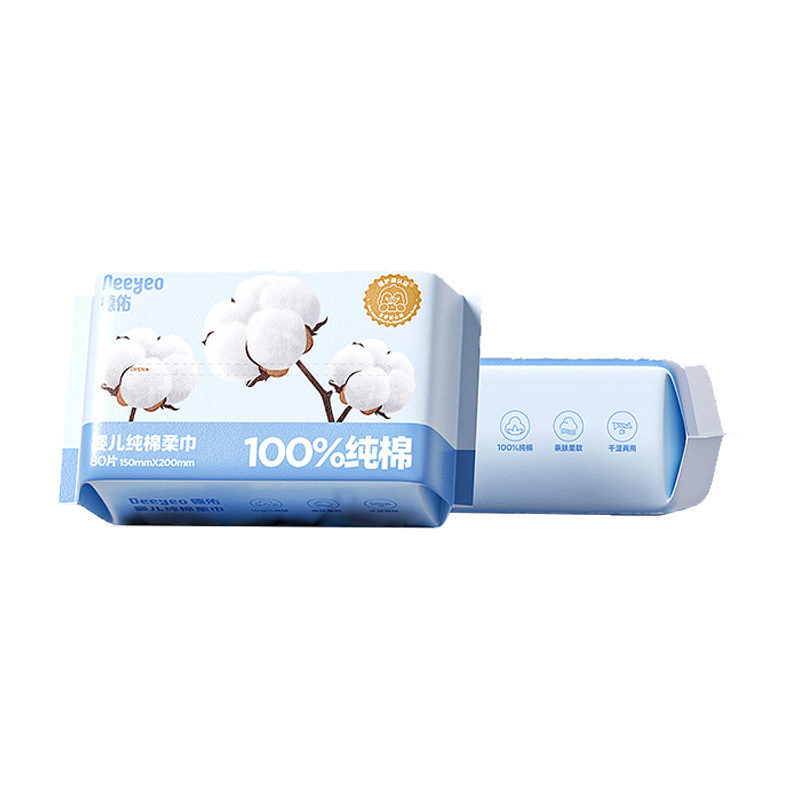 德佑婴儿棉柔巾80片*4包亲肤柔软舒适2001DYCT234(包装随机)