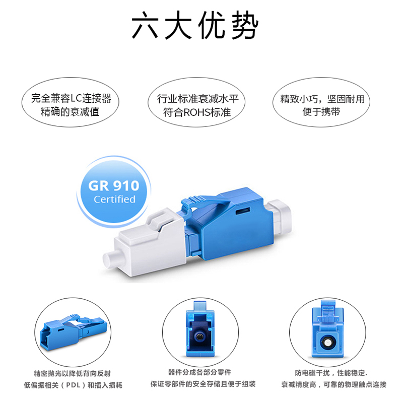 LC法兰盘阴阳式3dB 1260nm~1620nm-3dB.-LC/PC 10个起订