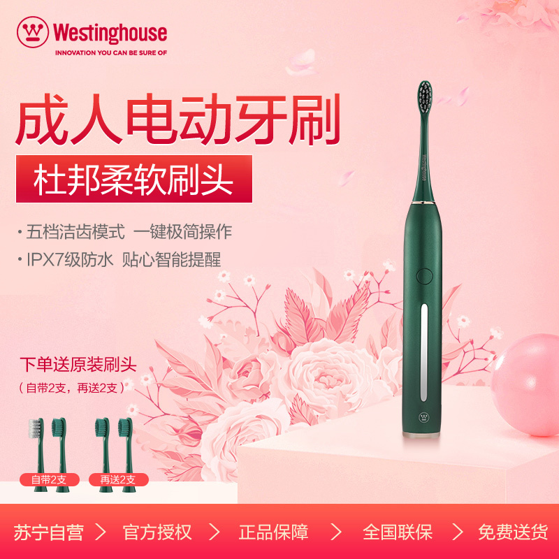 美国西屋(Westinghouse)电动牙刷成人充电式情侣自动声波牙刷WT-301G