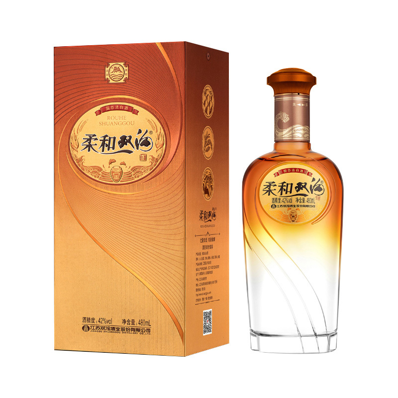 双沟 柔和双沟金装 42度 480ml*6瓶 整箱装 浓香型白酒